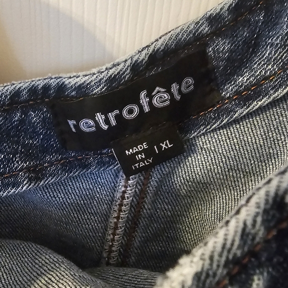 Retrofete One-Shoulder Denim Dress - Blue - Picture 2 of 7